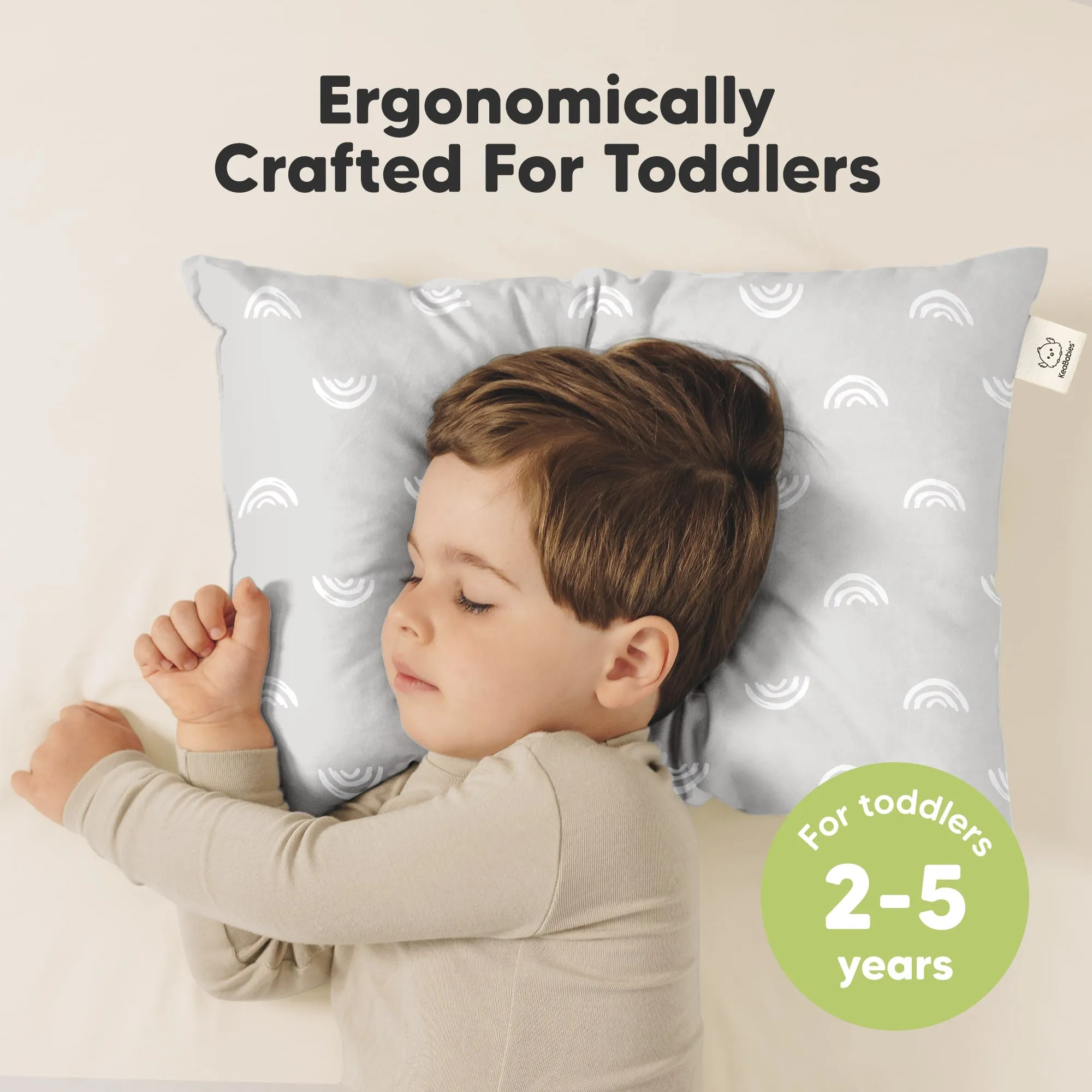 2-Pack Toddler Pillows (Gray Rainbow)