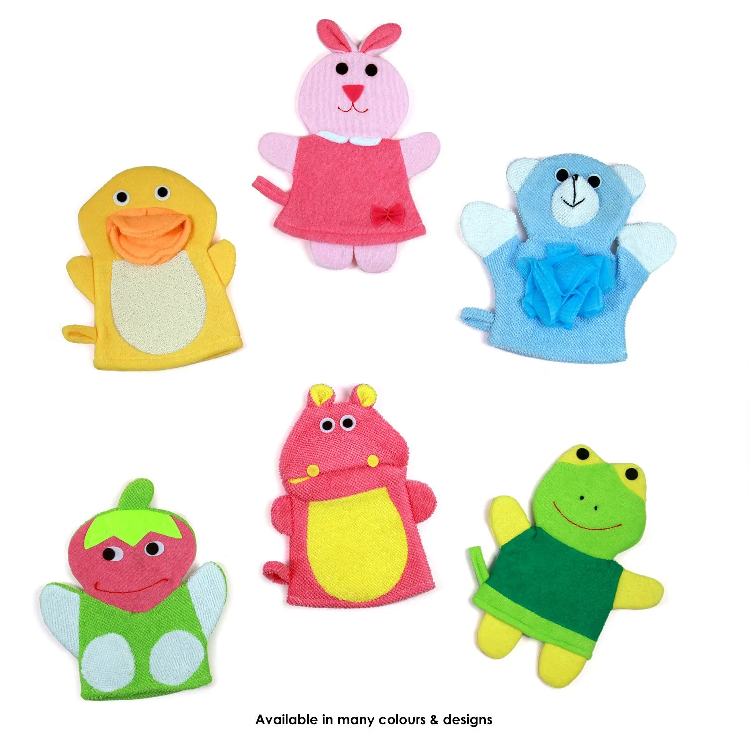 Animal Pink And Yellow Cartoon Bath Glove