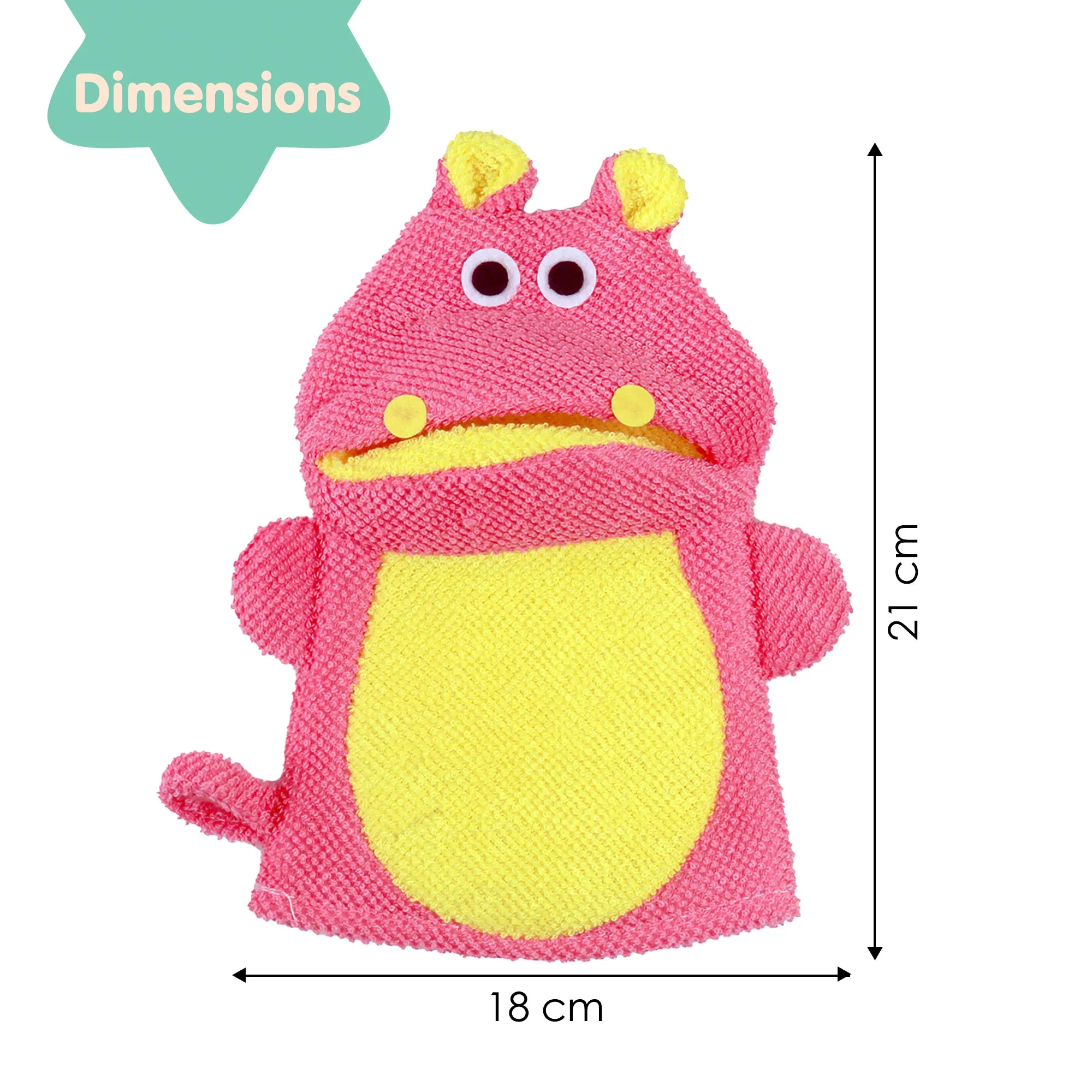 Animal Pink And Yellow Cartoon Bath Glove