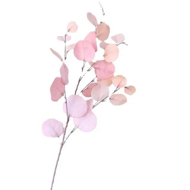 Artificial Eucalyptus Flower Plant Leaf Plastic Rod Long Branch Green Fake Plant Summer Autumn Home Bedroom Wall Decoration