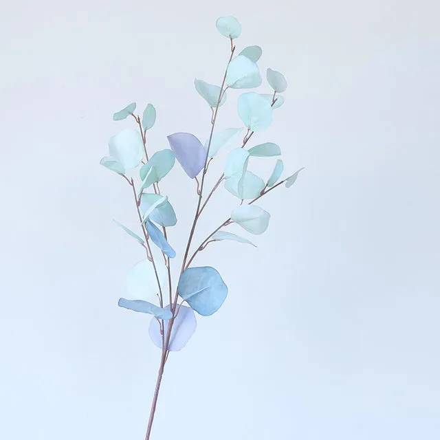 Artificial Eucalyptus Flower Plant Leaf Plastic Rod Long Branch Green Fake Plant Summer Autumn Home Bedroom Wall Decoration