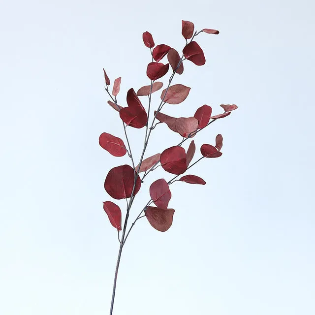 Artificial Eucalyptus Flower Plant Leaf Plastic Rod Long Branch Green Fake Plant Summer Autumn Home Bedroom Wall Decoration