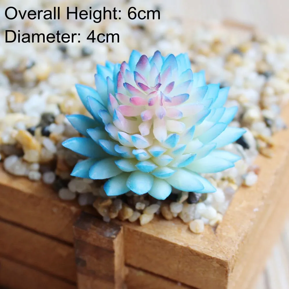Artificial Green Purple Red Blue Succulent Plants Home Garden Wedding Decoration Mini Desktop Bonsai DIY Plante Artificielle