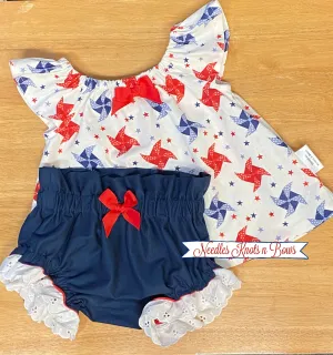 Baby Girls 4th of July Patriotic Dress & Bloomer Outfit