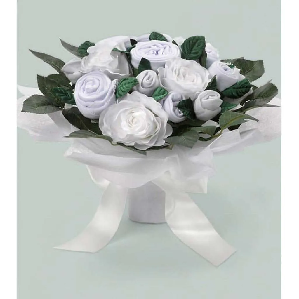 Babyblooms Luxury Rose Baby Clothes Bouquet and Personalized Baby Blanket