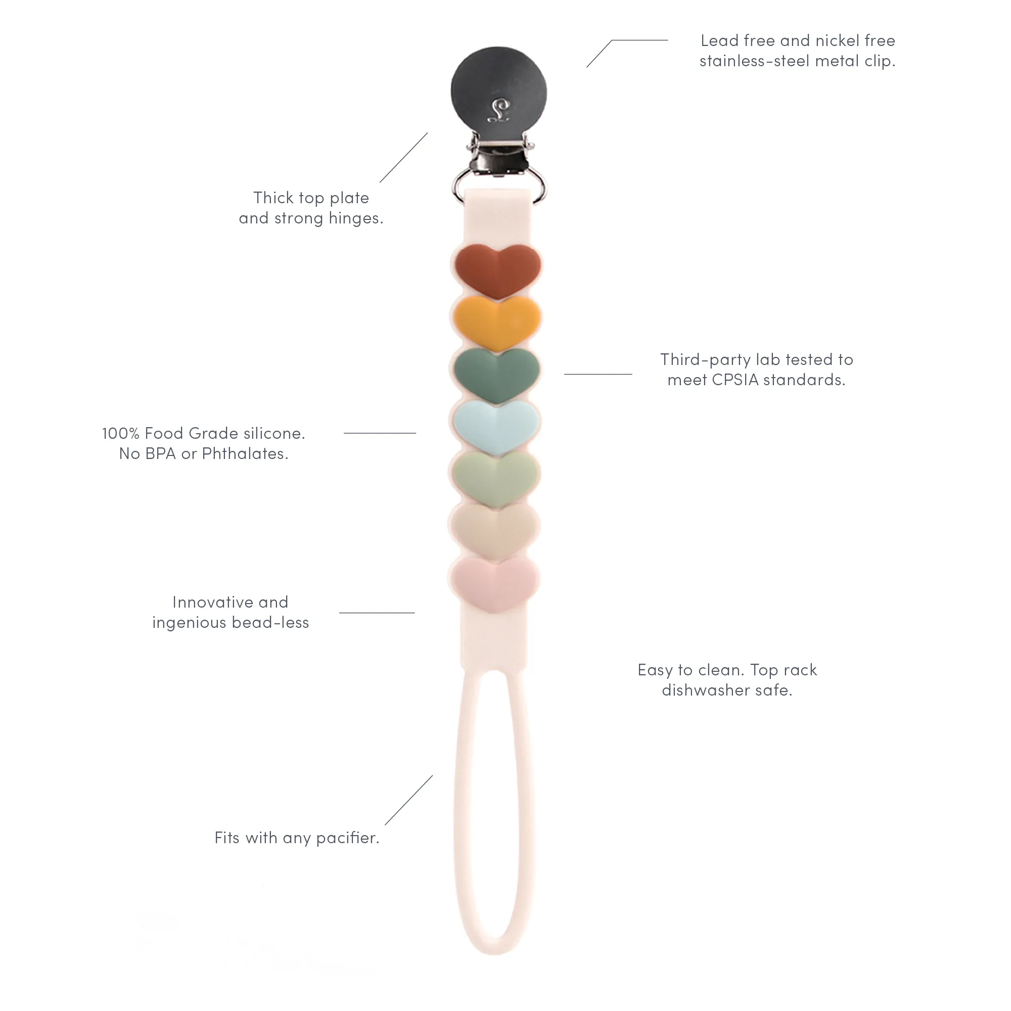 Beadless Pacifier Clip