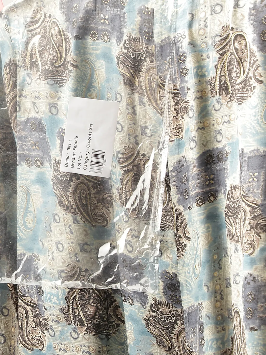 Blue Foil Printed Chanderi Co-Ord Set