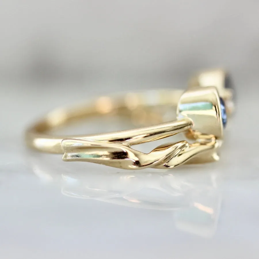Bowtiful Blue Pear Sapphire Bow Ring