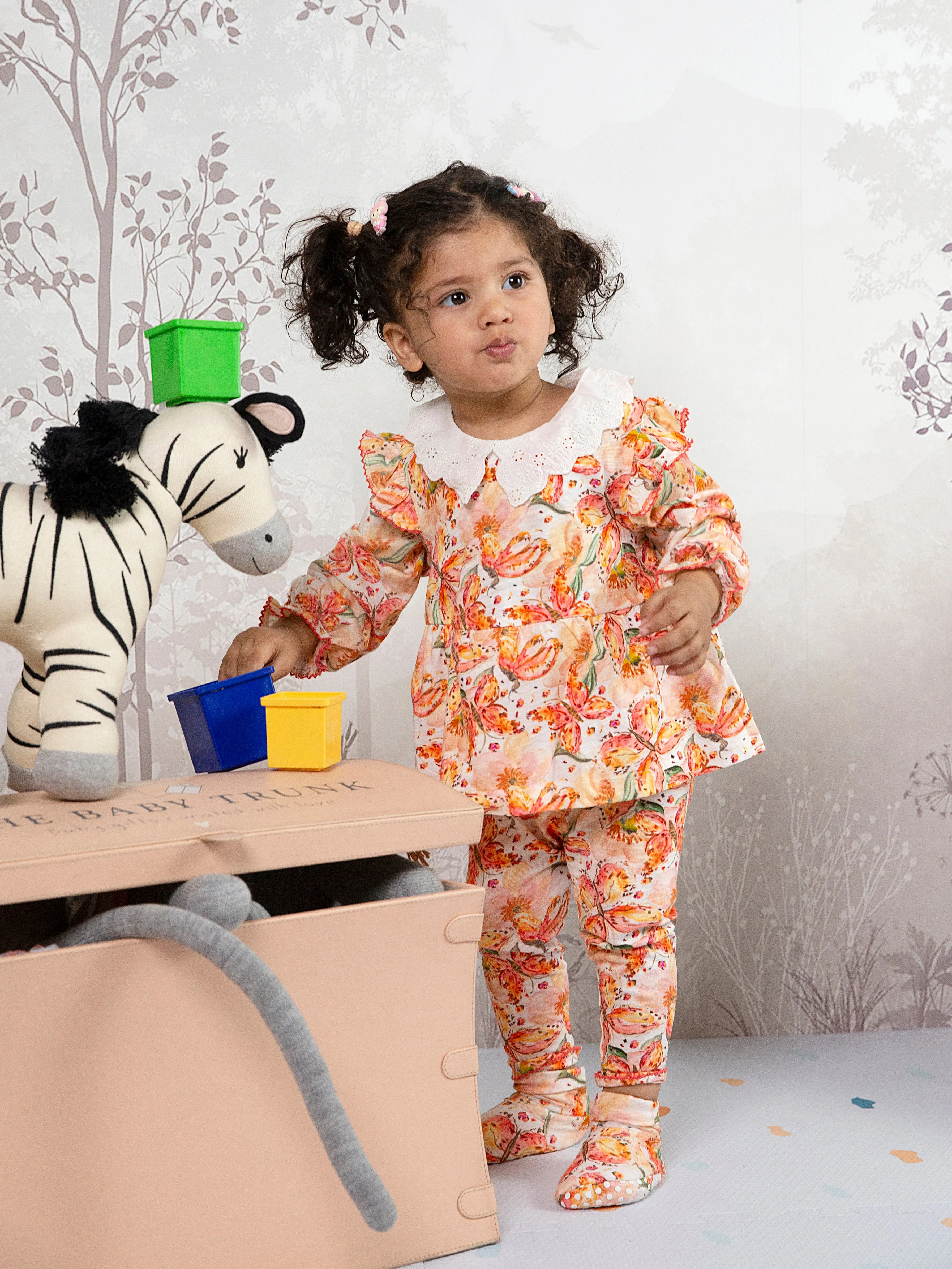 BRODERIE CORD SET - BUTTERFLY