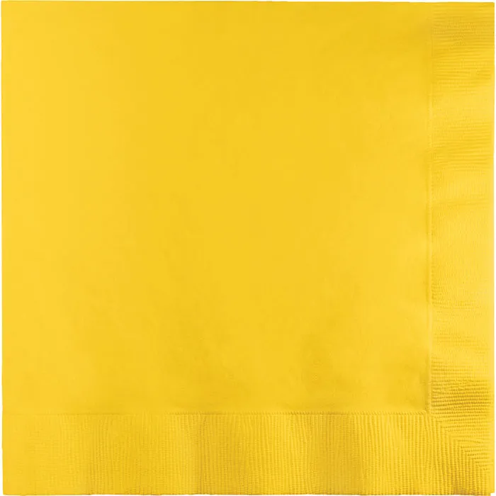 Bulk School Bus Yellow Dinner Napkins 3 Ply (250 per Case)