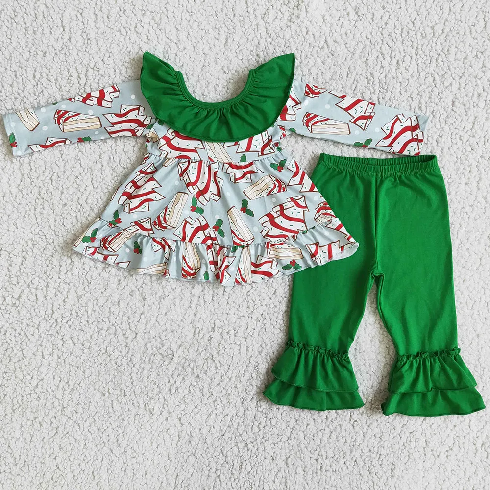 Christmas Baby Girl Clothes Set Bow Design Cute Kids Girls Toddler Outfits 6 A0-12
