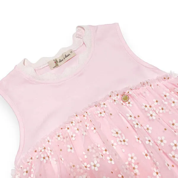 Daisy Mesh Tiered Dress