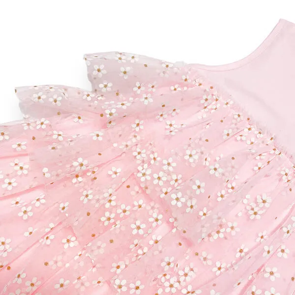 Daisy Mesh Tiered Dress