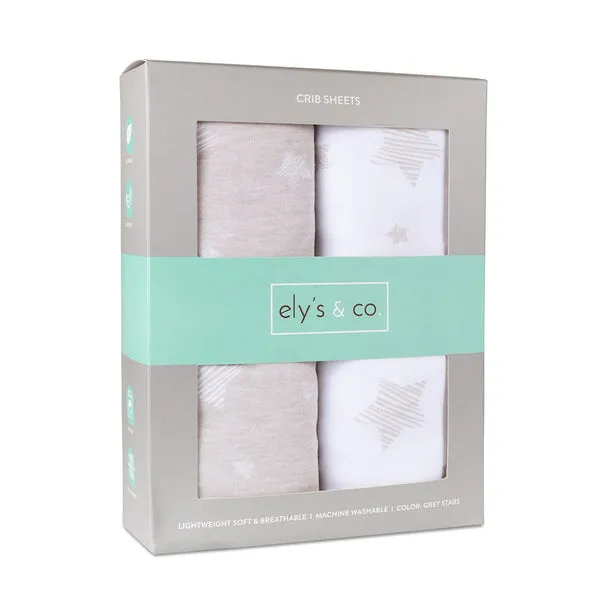 Ely's & Co. Cotton Crib Sheet - 2 Pack