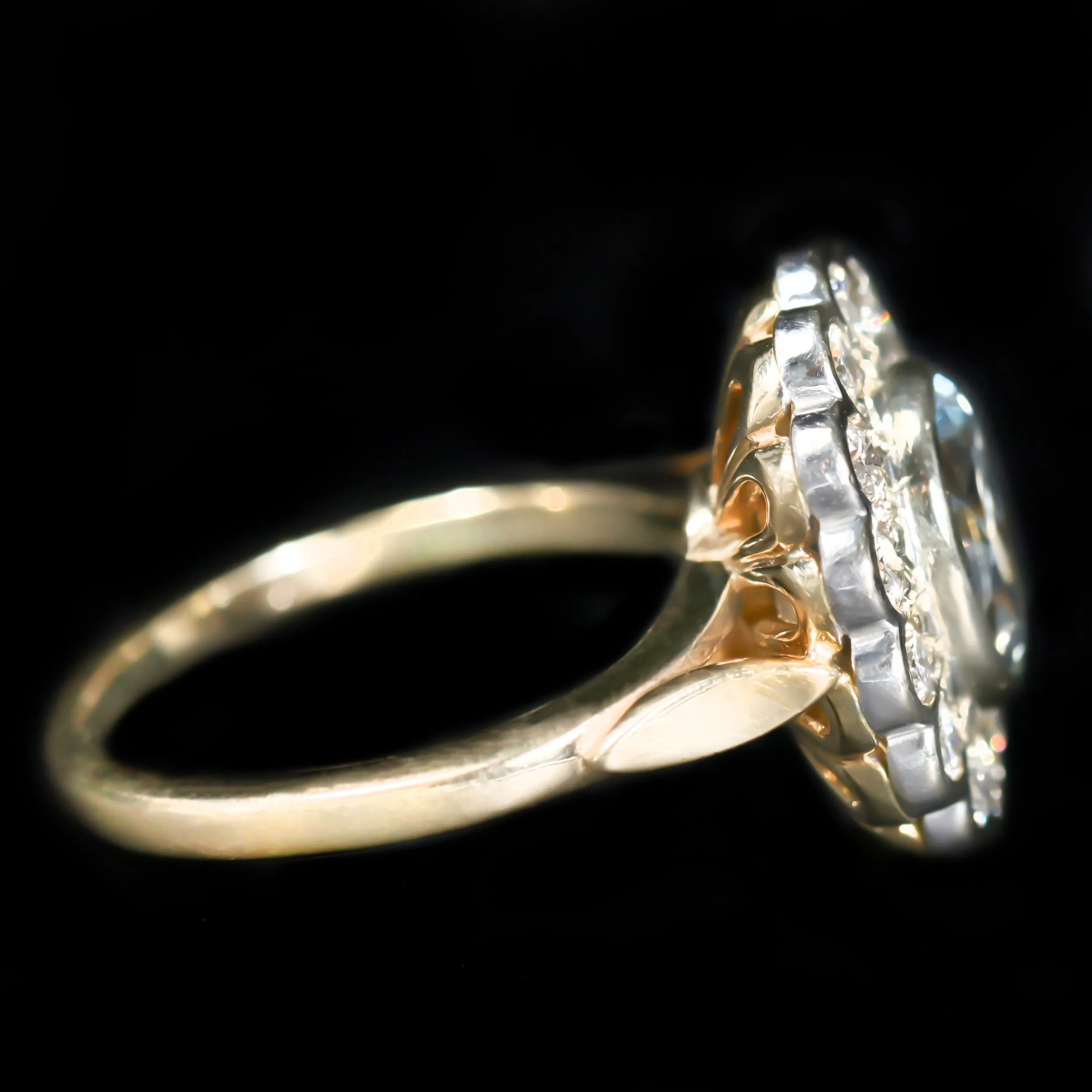 Estate 1.20 Carat Aquamarine and Diamond Ring
