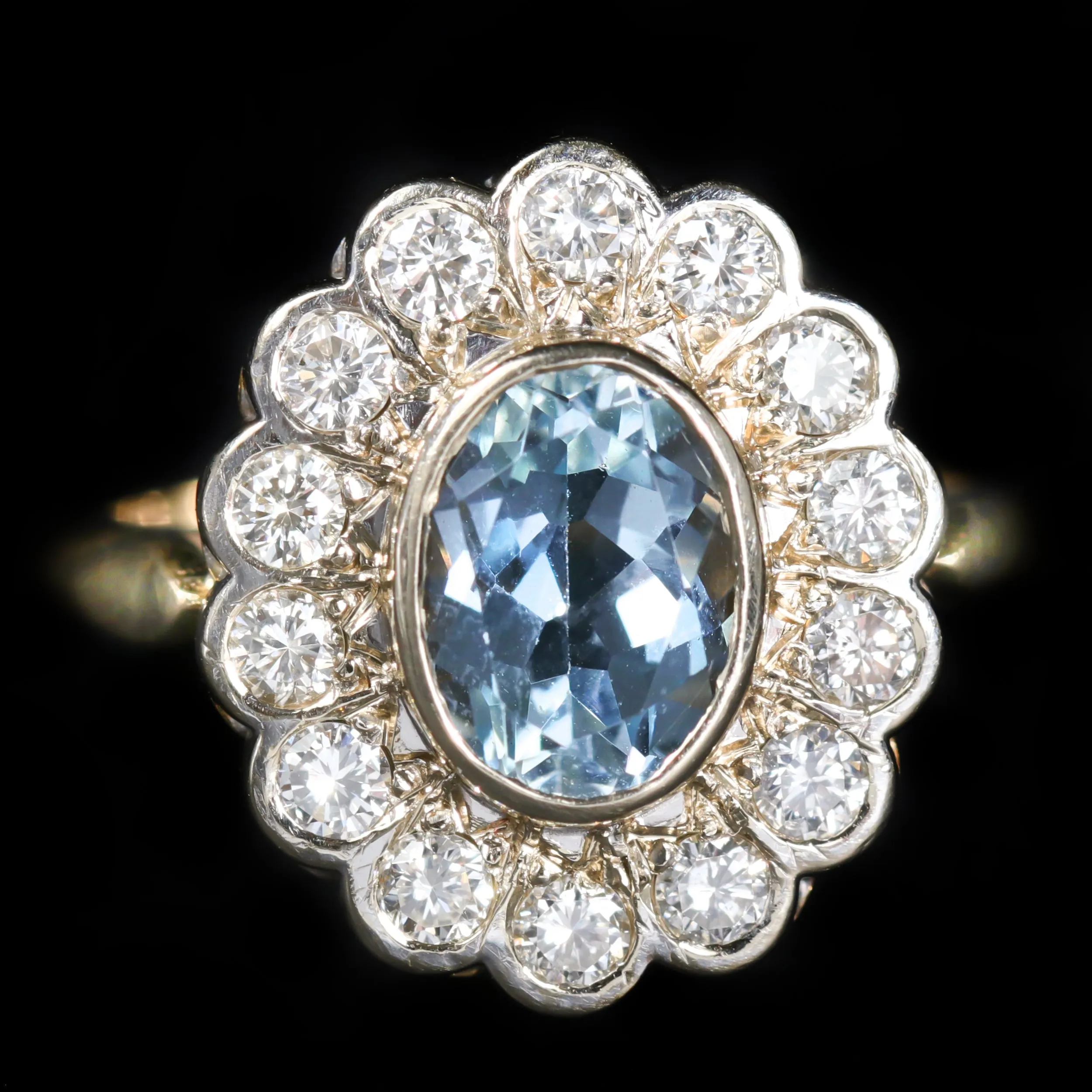 Estate 1.20 Carat Aquamarine and Diamond Ring