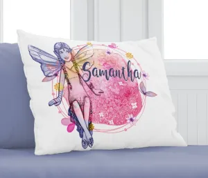 Fairy Pillowcase Personalized Cute Toddler or Girl Teen Believe in Magic Fairy God Mother Guardian Angel Little Girl Pink Custom Bed Pillow