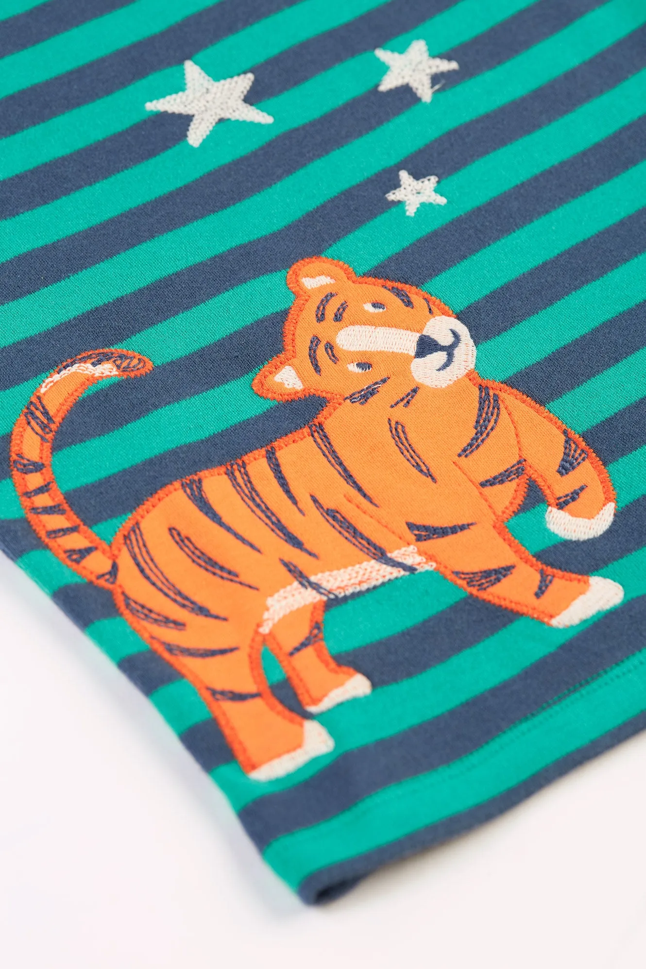 Frugi Baby Boys Bobby Applique Tiger Top