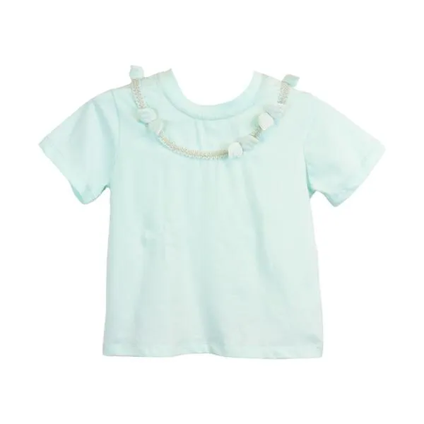 Green 3D Angel Wings Trim Tee