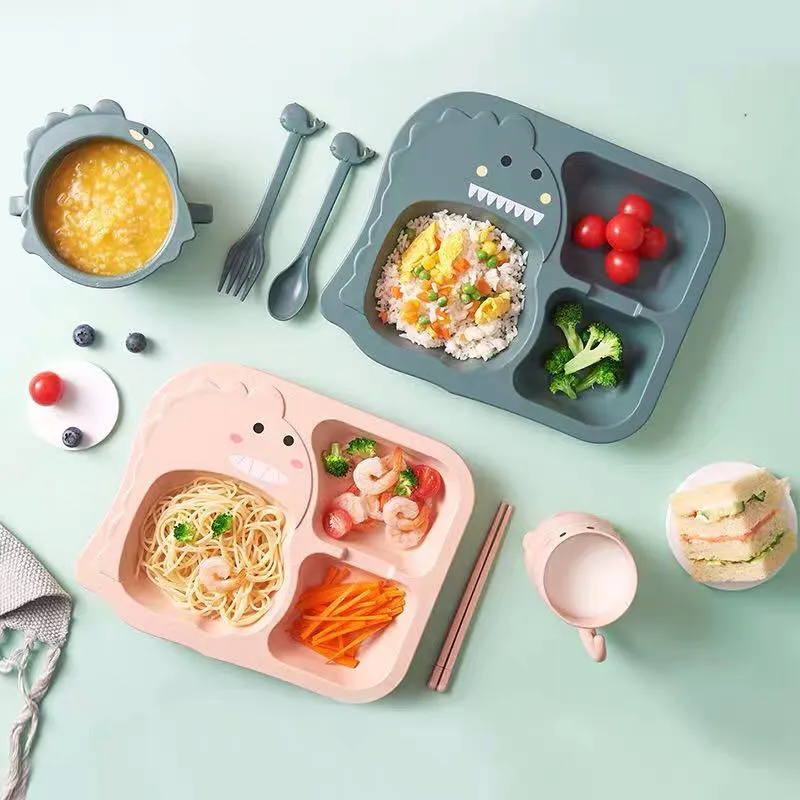 Green Dinosaur 6 Piece Dinnerware Set