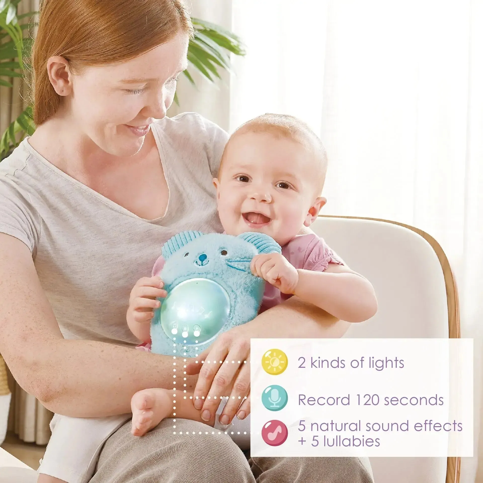 Hape My Music Pal-Huggy Momo | Portable Baby White Noise Sound Machine