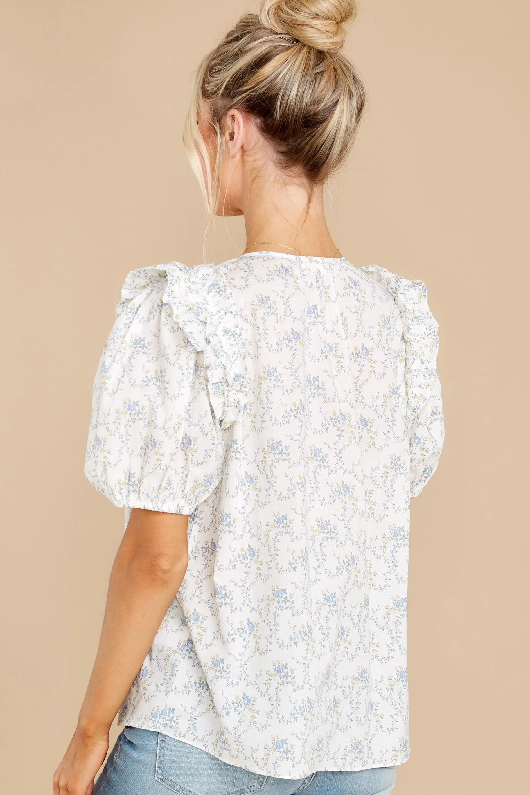 It's A Trend White Floral Print Top