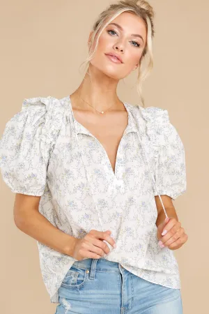 It's A Trend White Floral Print Top