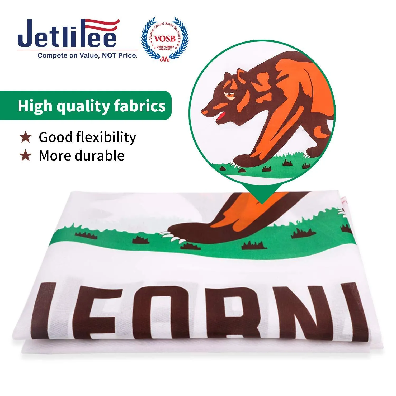Jetlifee 3x5 Ft Printed California State Flag