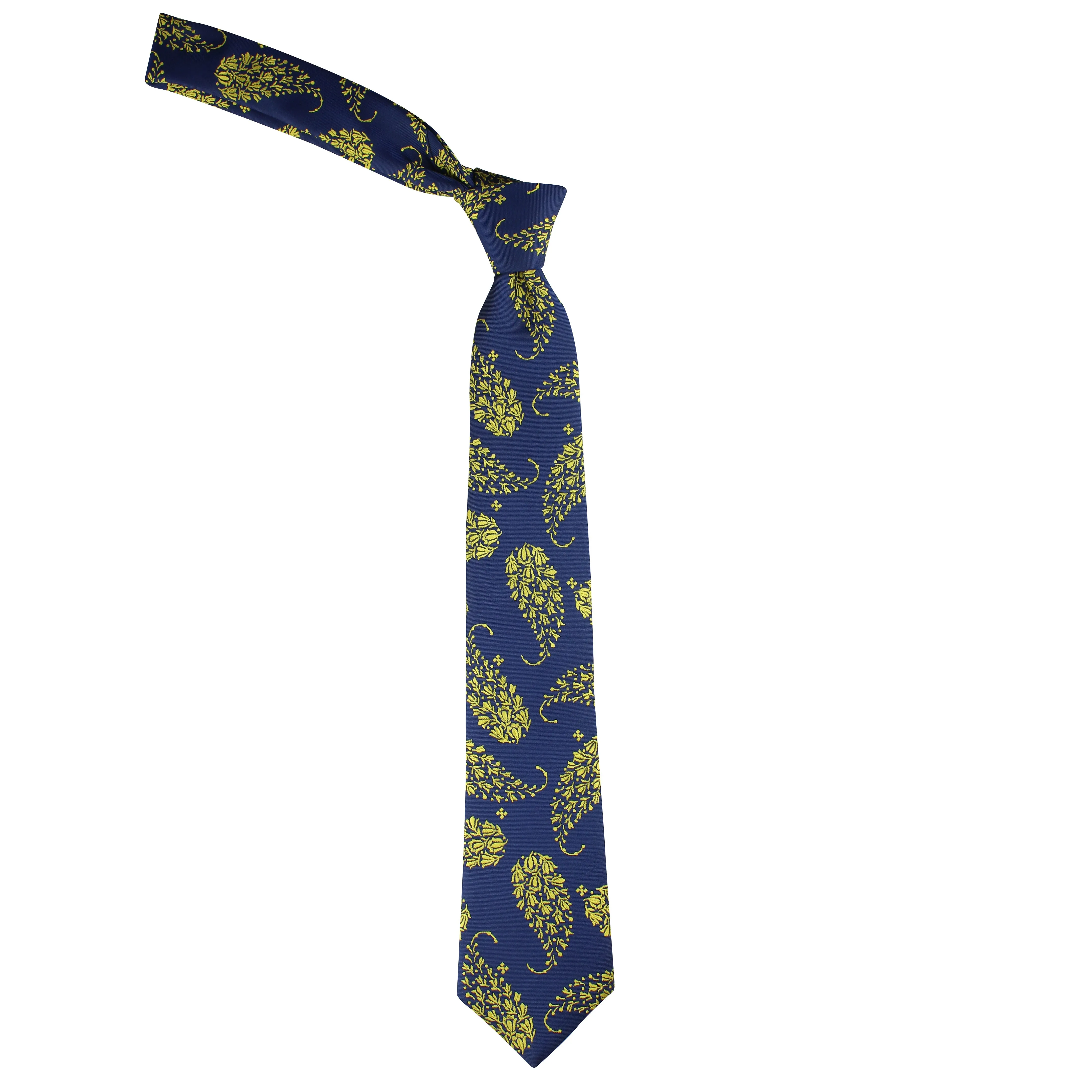 Kovove Yellow Floral Necktie and Pocket Square Gift Box