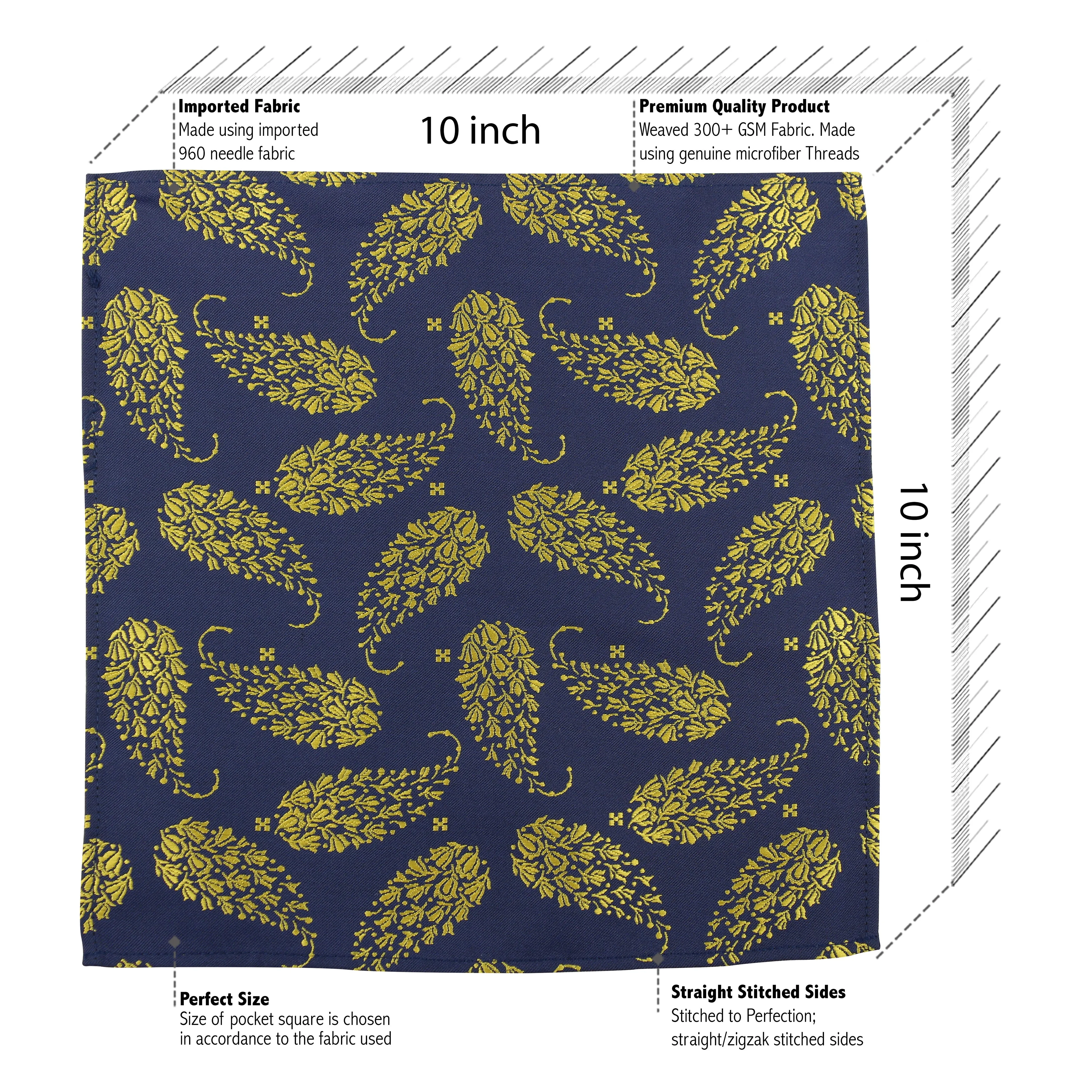 Kovove Yellow Floral Necktie and Pocket Square Gift Box
