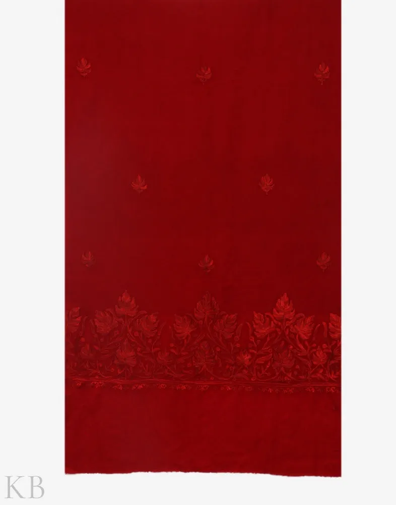 Maroon Aari Kaari Palla Woolen Stole