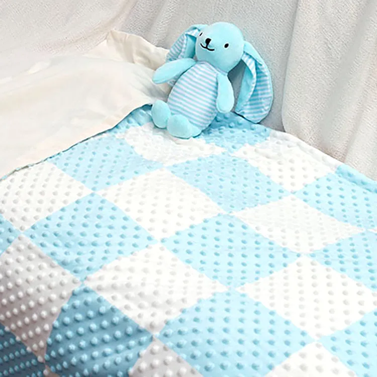 Minky Dot Blanket | Blue   Cuddle Toy