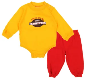 NCAA Infant Iowa State Cyclones Creeper Top and Pants Set, Gold/Red