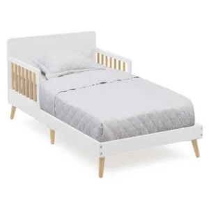 New - Logan Wood Toddler Bed, Greenguard Gold Certified Bianca White/Natural - Delta Children