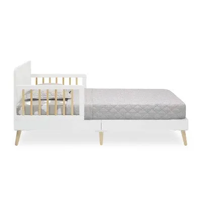 New - Logan Wood Toddler Bed, Greenguard Gold Certified Bianca White/Natural - Delta Children