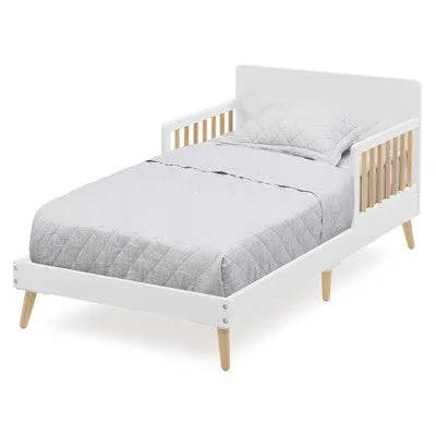 New - Logan Wood Toddler Bed, Greenguard Gold Certified Bianca White/Natural - Delta Children