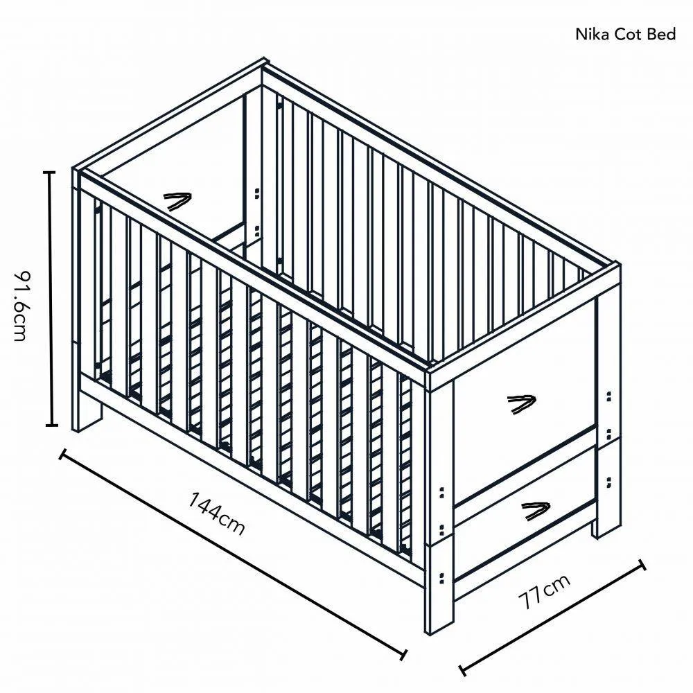 Nika 2 Piece Nursery Furniture Set - Oatmeal