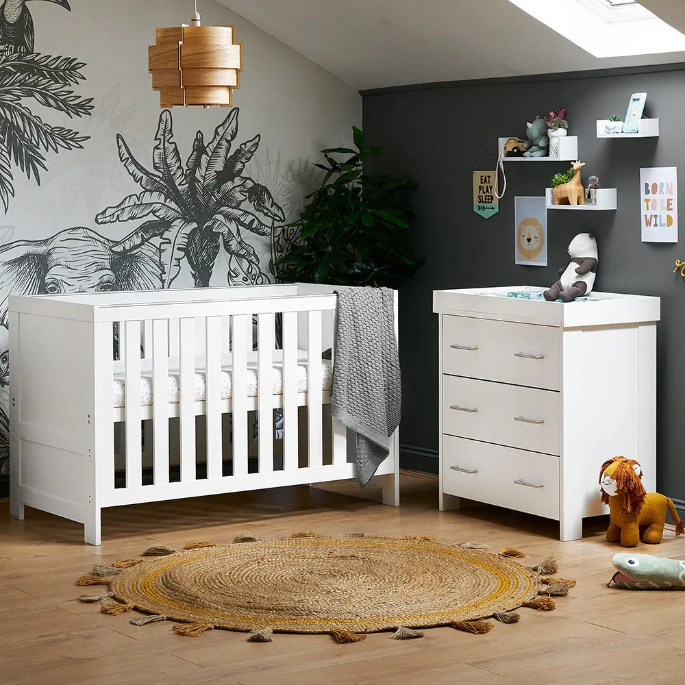 Nika 2 Piece Nursery Furniture Set - White Wash