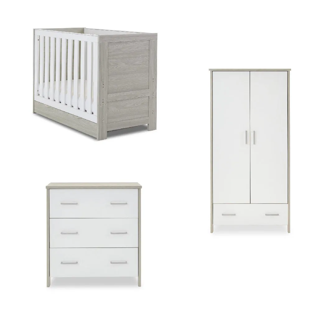 Nika MINI 3 Piece Nursery Room Set - Grey Wash & White