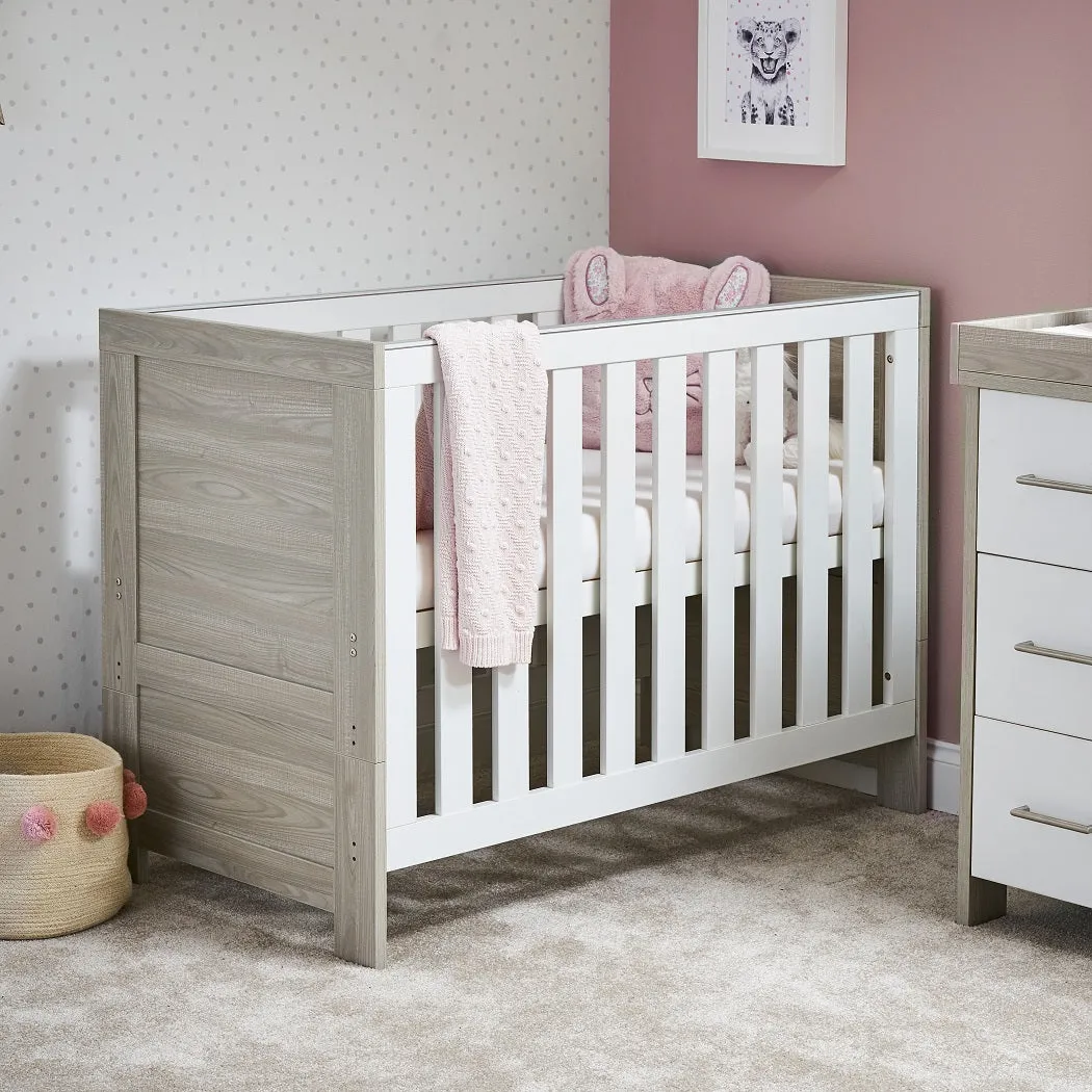 Obaby Nika MINI Cot Bed (Grey Wash & White)