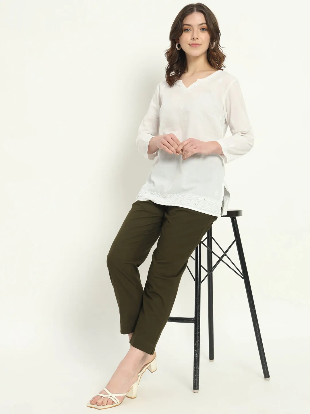 OLIVE GREEN COTTON PANTS