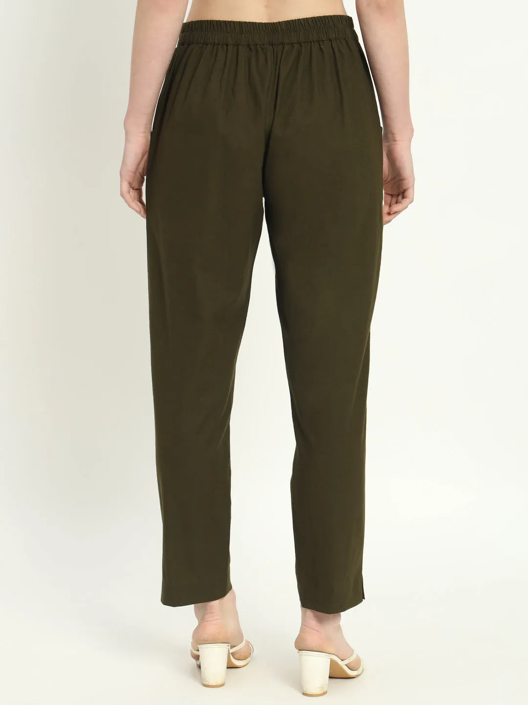 OLIVE GREEN COTTON PANTS