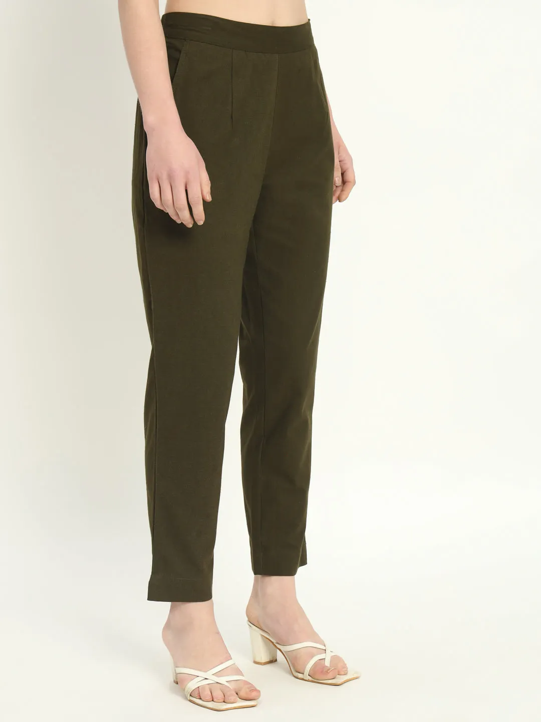 OLIVE GREEN COTTON PANTS