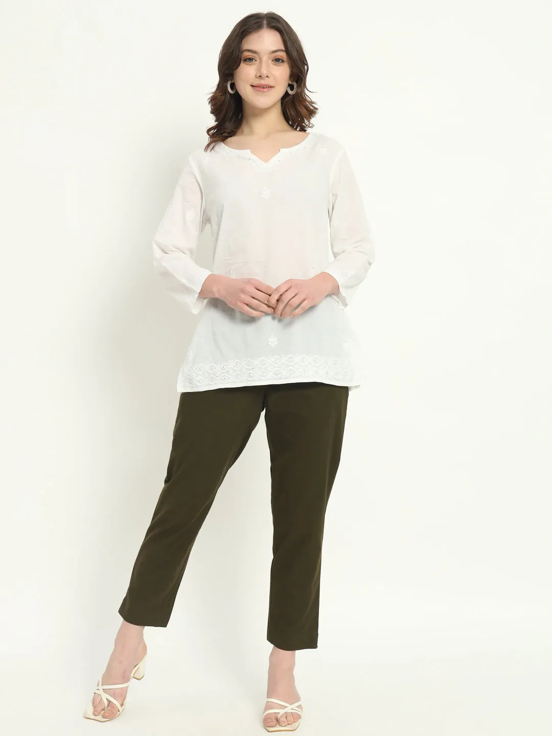 OLIVE GREEN COTTON PANTS
