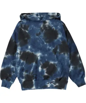 Organic Cotton Matt Hoodie| Black Blue Dye | Molo