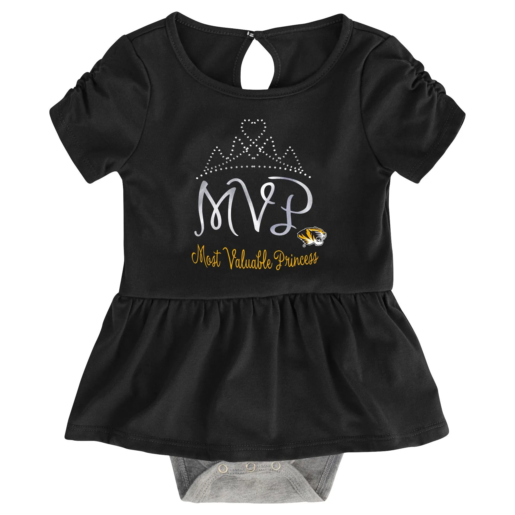 Outerstuff NCAA Infant Girls Missouri Tigers MVP Creeper, Bib & Bootie Set
