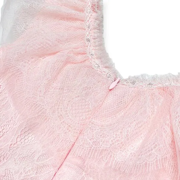 Pink Off Shoulder Lace Dress