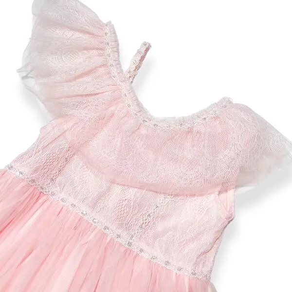 Pink Off Shoulder Lace Dress