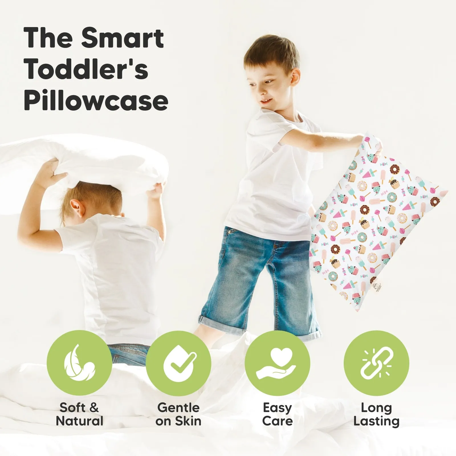 Printed Toddler Pillowcase 13X18" (Sweet Tooth)