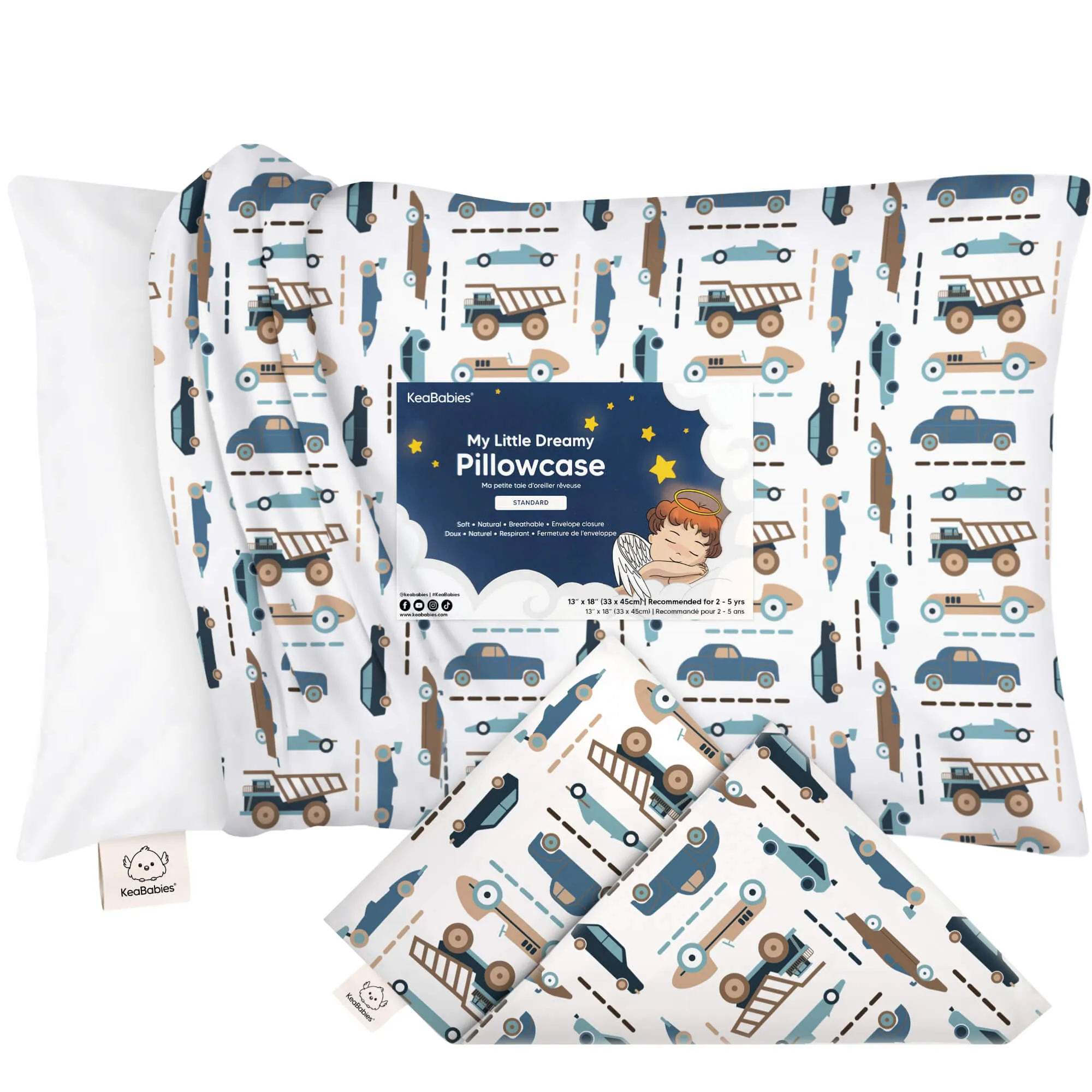 Printed Toddler Pillowcase 13X18" (Vroom)